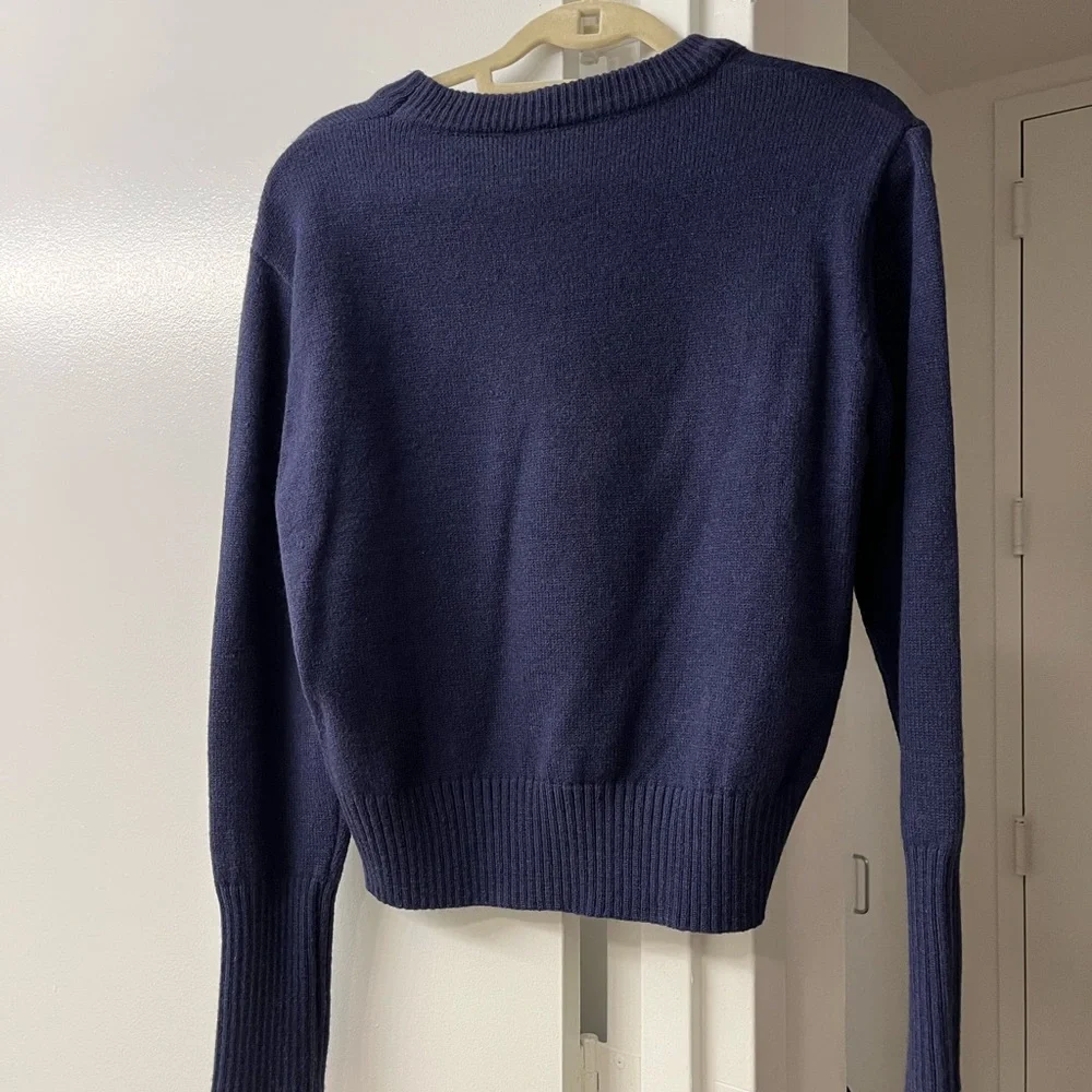 Frame Ritz Blue Sweater with Embroidered Crest - Picture 5 of 5